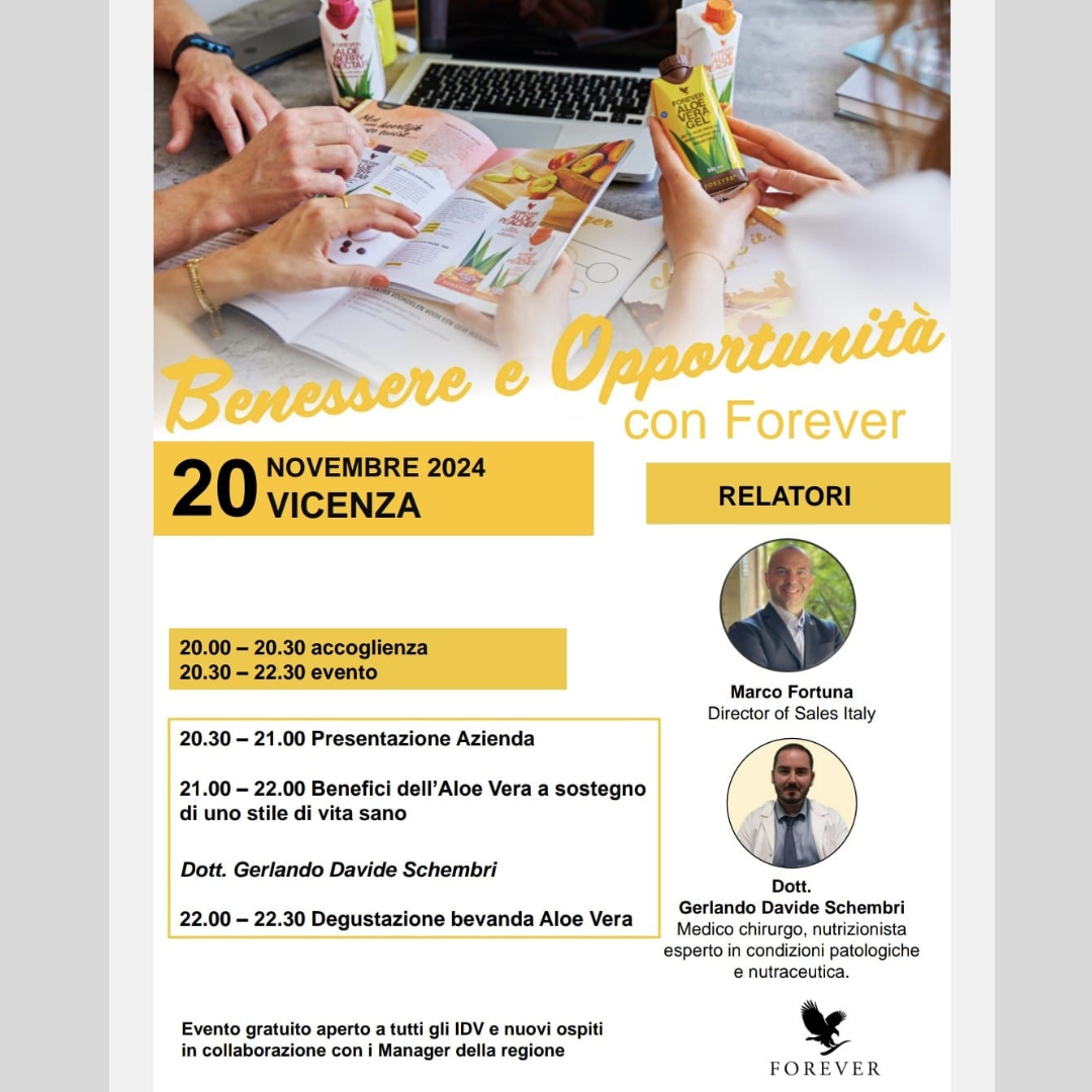 Evento a Vicenza per conoscere l' Aloe Vera e i suoi benefici